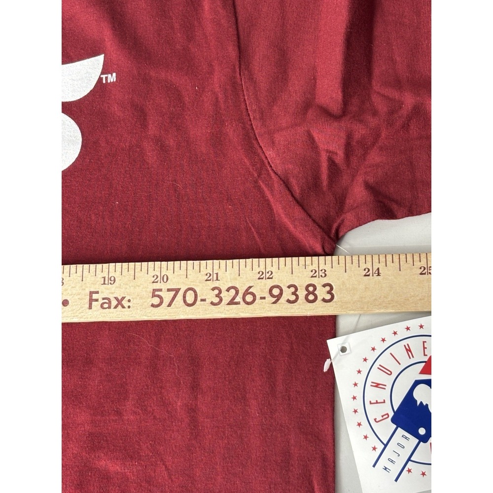 Philadelphia Phillies Shirt Throwback Maroon Men's Large TALL Retro Vintage NEW - Picture 6 of 8